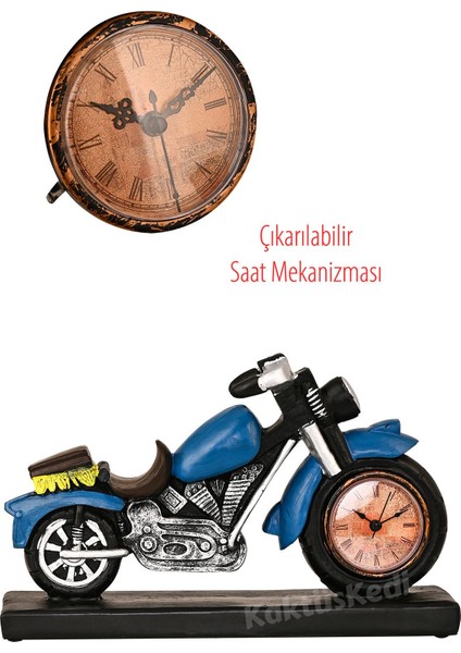 Eskitme motosiklet masa saati, dekoratif zaman göstergesi, kırmızı renkte, reçine malzeme modelleri