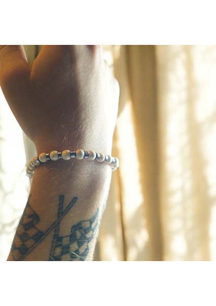 Howlite Power Erkek Bileklik (Çelik ve Havlit Taşlı, Kalın Erkek Bileğine Uygun, Nikel Içermez– Fundéa Jewelry modelleri