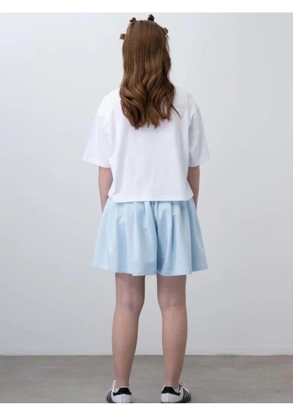 Kız Çocuk Pileli Şort T-Shirt Tasarım Takım modelleri