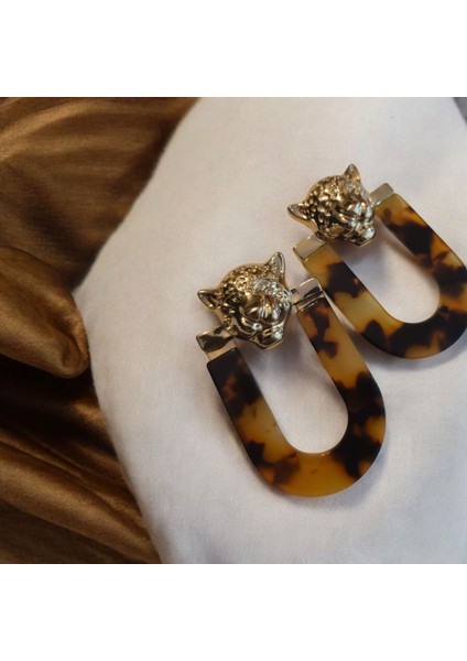 Wild Panther Altın Kaplama Kadın Küpe (Kaplan Desenli, Panter Başı Detaylı, Nikel Içermez) – Fundéa Jewelry