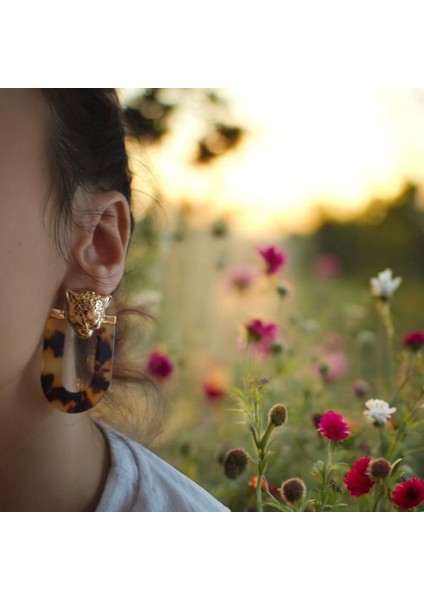 Wild Panther Altın Kaplama Kadın Küpe (Kaplan Desenli, Panter Başı Detaylı, Nikel Içermez) – Fundéa Jewelry fiyatları