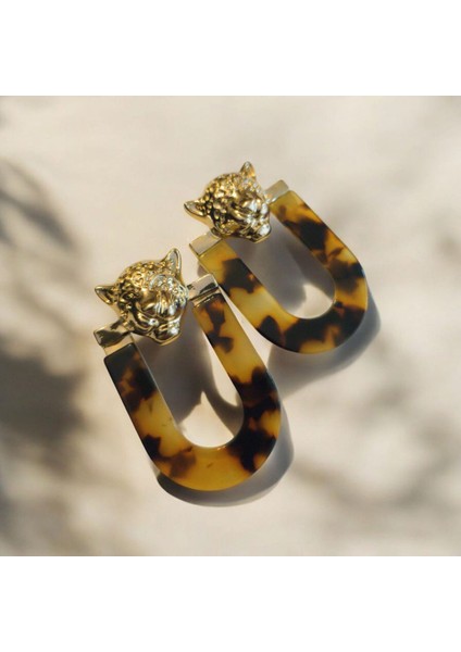 Wild Panther Altın Kaplama Kadın Küpe (Kaplan Desenli, Panter Başı Detaylı, Nikel Içermez) – Fundéa Jewelry modelleri