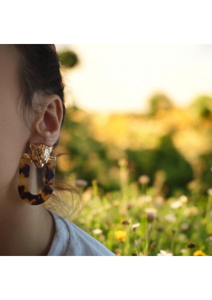 Wild Panther Altın Kaplama Kadın Küpe (Kaplan Desenli, Panter Başı Detaylı, Nikel Içermez) – Fundéa Jewelry fırsatları