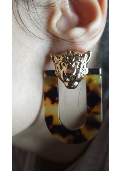 Wild Panther Altın Kaplama Kadın Küpe (Kaplan Desenli, Panter Başı Detaylı, Nikel Içermez) – Fundéa Jewelry indirimleri