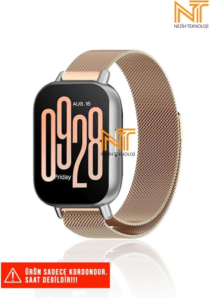 Redmi Watch 5 Active / Redmi 5 Lite Uyumlu Milanes Örgü Hasır Metal Kordon