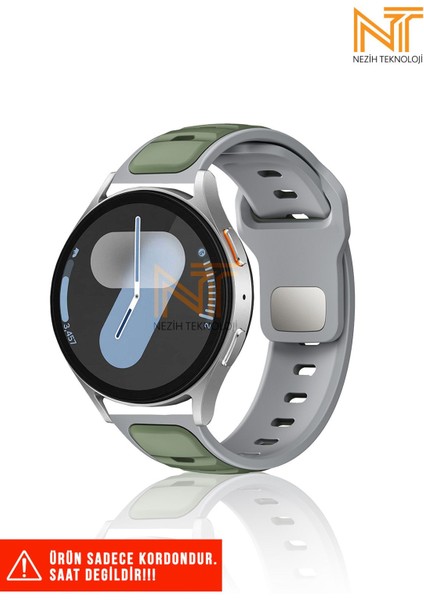 Samsung Galaxy Watch 46MM / Galaxy Watch 3 45MM / Gear S3 Uyumlu Çift Renk Silikon Kordon 22MM
