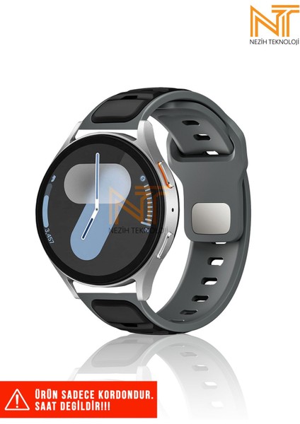 Samsung Galaxy Watch 46MM / Galaxy Watch 3 45MM / Gear S3 Uyumlu Çift Renk Silikon Kordon 22MM
