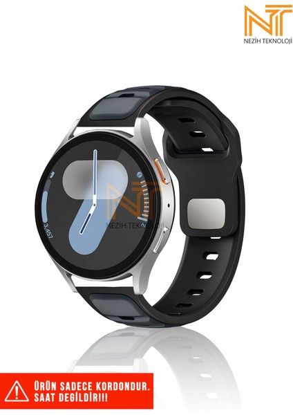 Huawei Watch Gt2 / Gt2 Pro / Gt3 / Gt4 / Gt5 / Gt5 Pro 46MM Uyumlu Çift Renk Silikon Kordon 22MM