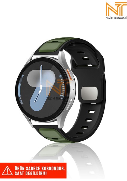 Samsung Galaxy Watch 46MM / Galaxy Watch 3 45MM / Gear S3 Uyumlu Çift Renk Silikon Kordon 22MM