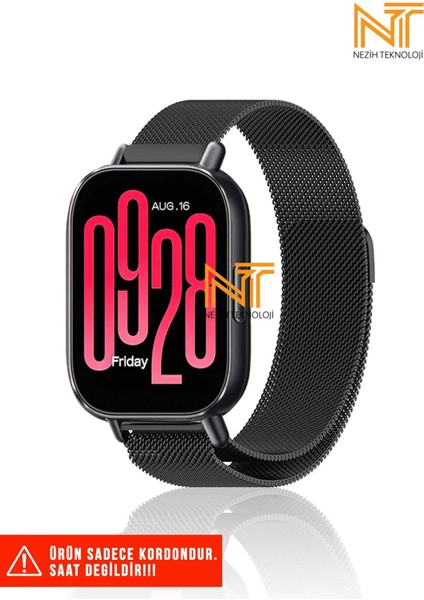 Redmi Watch 5 Active / Redmi 5 Lite Uyumlu Milanes Örgü Hasır Metal Kordon