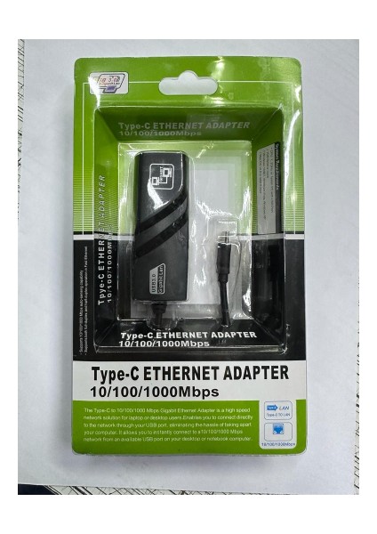 Typec Gigabit Ethernet Çevirici Type-C Ethernet 10-100-1000