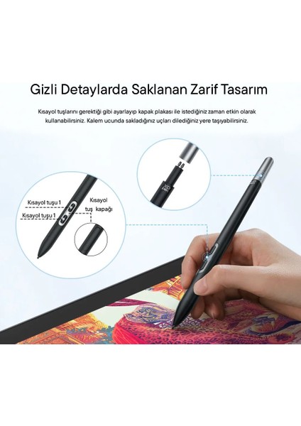 X3 Pro Slim Stylus Grafik Tablet Kalem - Artist Pro 14 GEN2/PRO16/PRO 19 Gen2, Deco Pro Gen2 Uyumlu fırsatları