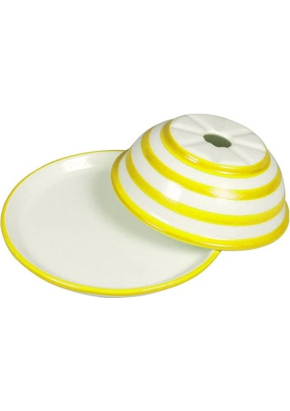 Elite Saloon Seramik Ev Küllüğü Beyaz Sarı Çizgiler 15CM 1 Adet