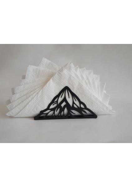 Elite A Yaprak Model Lazer Kesim Metal Dekoratif Peçetelik (11X8X4 Cm) 1 Adet
