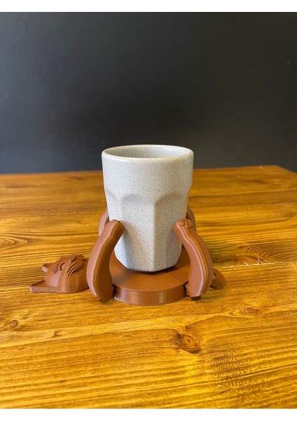Elite Sevimli Kedi Figürlü Bardak Altlığı-Eğlenceli ve Koruyucu 3D Tasarım-Masa Koruyucu Dekoratif Altlık 1 Adet modelleri