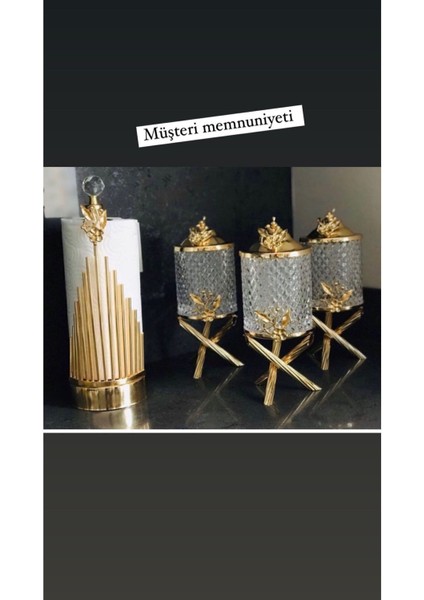 Elite Mutfak Seti Baharat Takımı Peçetelik Seti Gold Konsept 1 Adet