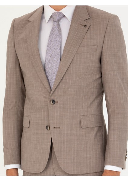 Erkek Vizon Slim Fit Takım Elbise 50265092-VR052