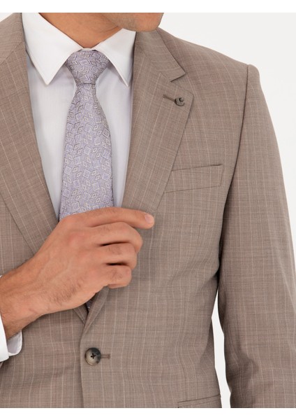 Erkek Vizon Slim Fit Takım Elbise 50265092-VR052