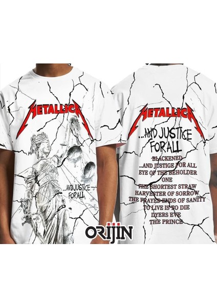 All Over Beyaz Erkek Tişört Xl