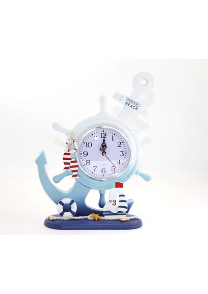 Çok Renkli Ahşap Marin Tasarımlı Analog Saat Alk2455