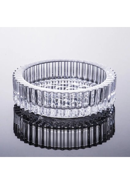 Elite 2 Adet Kristal Kültablası Yuvarlak Kristal 665 Gram Ağır Masa Küllüğü 1 Adet