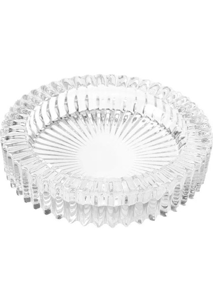 Elite 2 Adet Kristal Kültablası Yuvarlak Kristal 665 Gram Ağır Masa Küllüğü 1 Adet