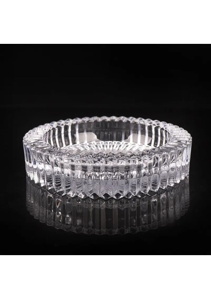 Elite 2 Adet Kristal Kültablası Yuvarlak Kristal 665 Gram Ağır Masa Küllüğü 1 Adet