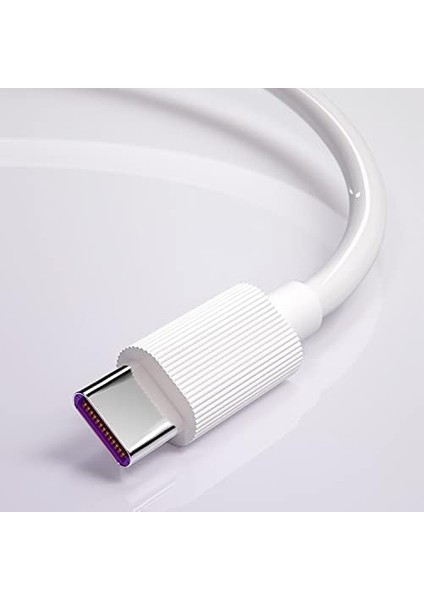 SL015 USB To Type-C 5A Hızlı Şarj ve Data Kablosu Beyaz 1 Metre
