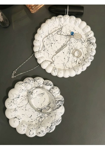 Elite Bubble Bardak Altlığı 2’li Set , Pinterest Dekoratif Takı Tabağı , Mermer Desenli Bubble Takı Tabağı 1 Adet fırsatları