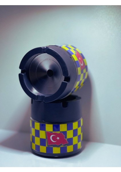 Elite 2 Adet Desenli Kokusuz Cam Küllük Metal Söndürme 1 Adet