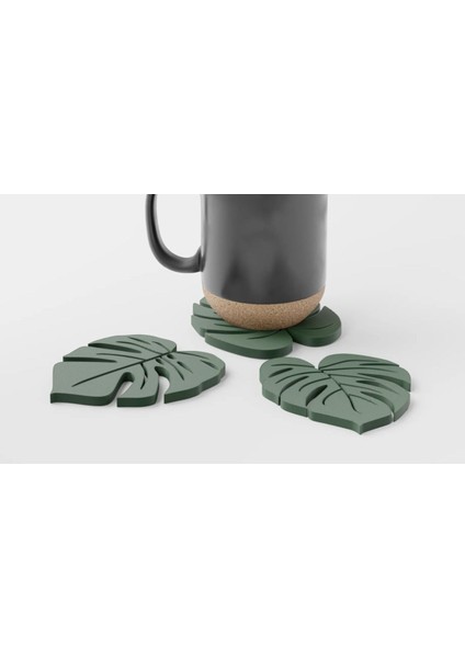 Elite Monstera Bardak Altlığı 3 Lü Yaprak Set 1 Adet fiyatları