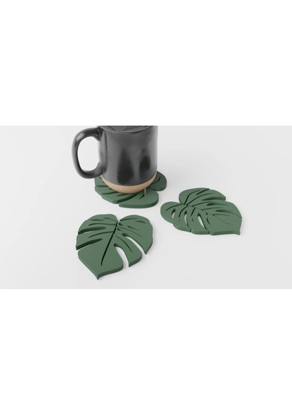 Elite Monstera Bardak Altlığı 3 Lü Yaprak Set 1 Adet modelleri