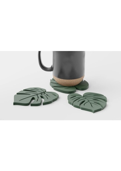 Elite Monstera Bardak Altlığı 3 Lü Yaprak Set 1 Adet indirimleri
