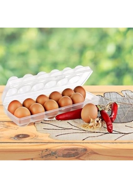12 Li Şeffaf Kapaklı Kilitli Yumurta Saklama Kabı Kutusu Aparatı