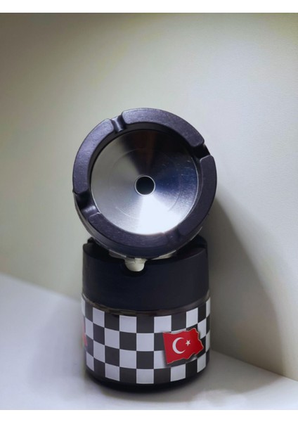 Elite 2 Adet Desenli Kokusuz Cam Küllük Metal Söndürme 1 Adet