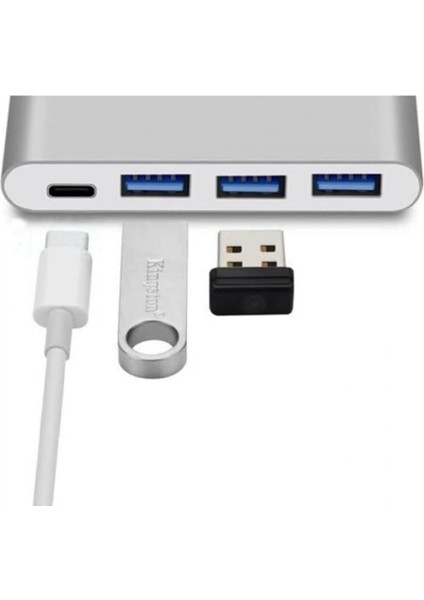 Type-C USB 3.0 3 Port Çoklayıcı Dönüştürücü Çevirici Macbook, Type C USB Çoklayıcı