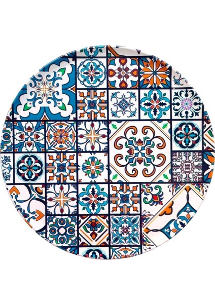 Elite 6'lı Bardak Altlığı, Kilim Desenli Coaster, 6 Adet Mantar Tabanlı Bardak Altlığı 9cm 1 Adet