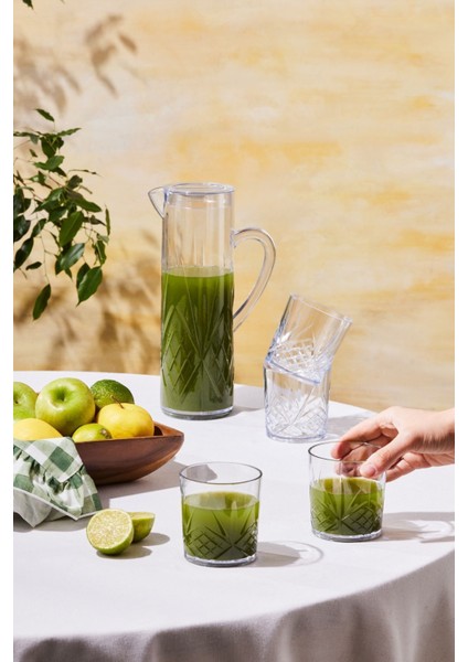 Elite Foret Akrilik Kırılmaz 5 Parça Sürahi Seti Şeffaf 1.5 Lt 1 Adet