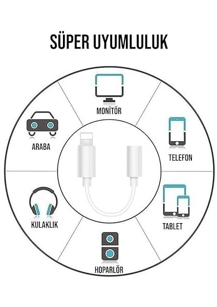 Apple Iphone Ile Uyumlu Bluetooth ile Bağlanmalı Lightning To 3.5mm Aux Dönüştürücü Adaptör iPhone Için Kulaklık DÖNÜŞTÜRÜCÜ(SH-002)