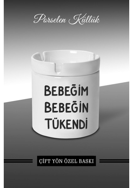 Elite Bebeğin Tükendi Tasarımlı Küllük - Porselen Küllük - Kül Tablası *KÜLBYMX92 1 Adet