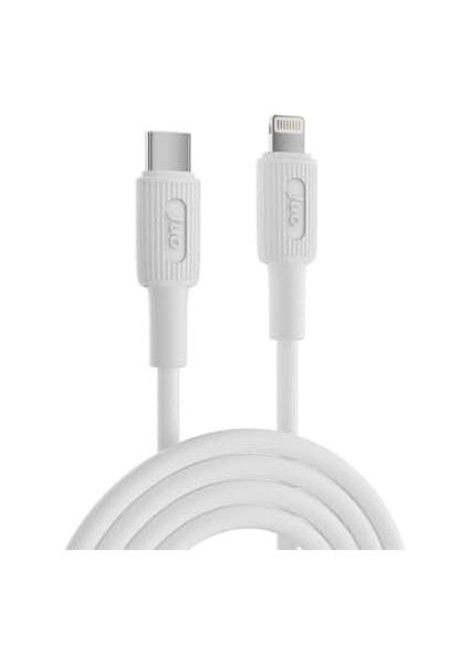 27W USB Type-C To Lightning iPhone iPad Silikon Hızlı Şarj ve Data Kablosu Beyaz 2 Metre