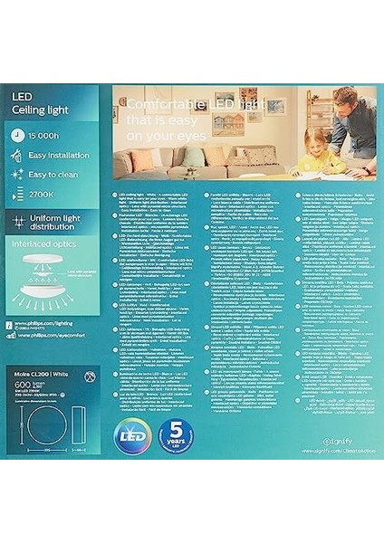 CL200 Fonksiyonel Tavan Lambası 6W 2700K Sarı Işık Entegre LED