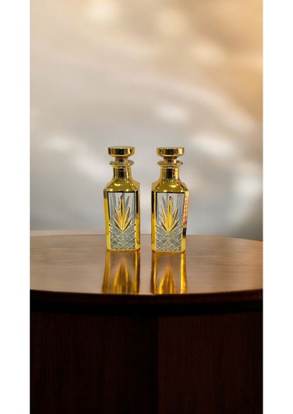 Elite 2'li Set Gold Kristal Su Şişesi Viski Meşrubat Hediyelik Nişan Dekor 250 ml 1 Adet