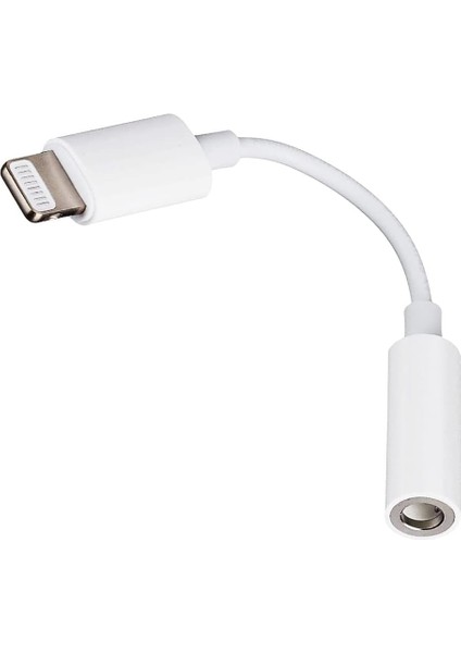 Apple Iphone Ile Uyumlu Lightning To 3.5mm Aux Dönüştürücü Adaptör iPhone Için Kulaklık Dönüştürücü Beyaz