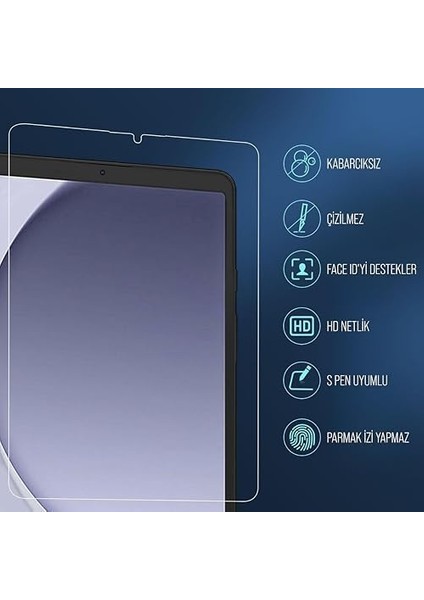 Samsung Tablet Için Tasarlanmış Uçtan Kenara Kapsama Tam Koruma Dayanıklı Temperli Cam (Galaxy Tab A9 X110)