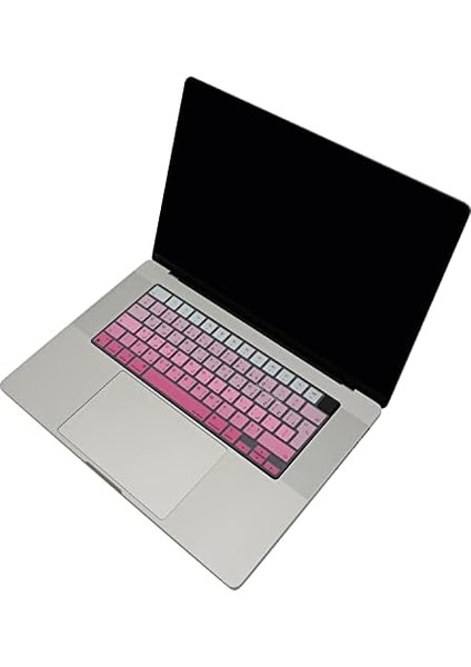 Arapça Klavye Macbook Air Pro Kılıf M1-M2-M3, Gradient A2681 A3113, A2941 A3114, A2442 A2779 A2992 A2918, A2485 A2780 A2991 ile Uyumlu Pembe