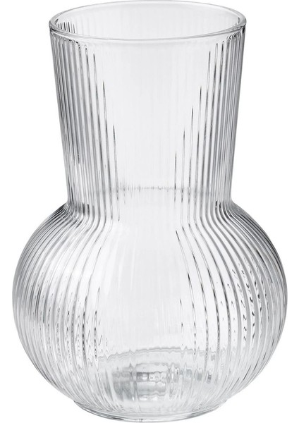 Elite Dekoratif Cam Vazo Yükseklik: 17 cm Ikea Çiçek Bitki Vazosu Çap: 12 cm 1 Adet