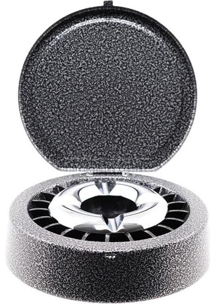Elite Kapaklı Metal Sigara Söndüren Küllük Crakel Siyah 13CM 1 Adet
