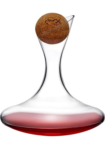 Elite Oxygen Mantar Kapaklı Kristal Cam Karaf 1750ML - Şık ve Modern Şarap Karafı 1 Adet
