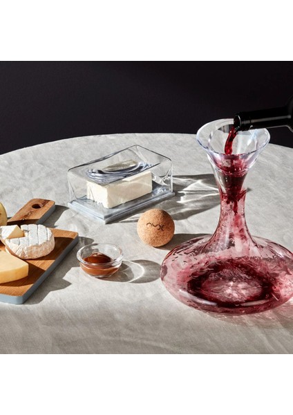 Elite Oxygen Mantar Kapaklı Kristal Cam Karaf 1750ML - Şık ve Modern Şarap Karafı 1 Adet modelleri